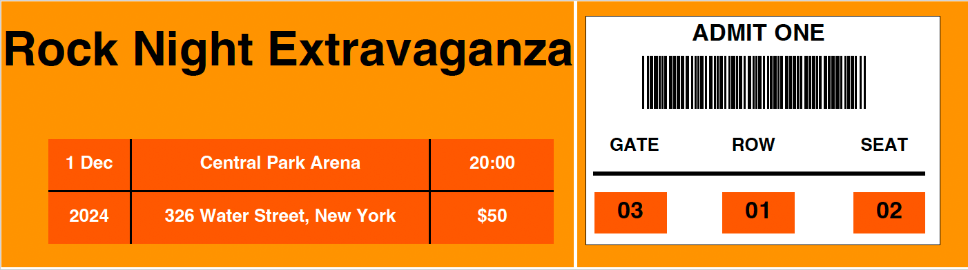 Example Report (Event Ticket) # 1